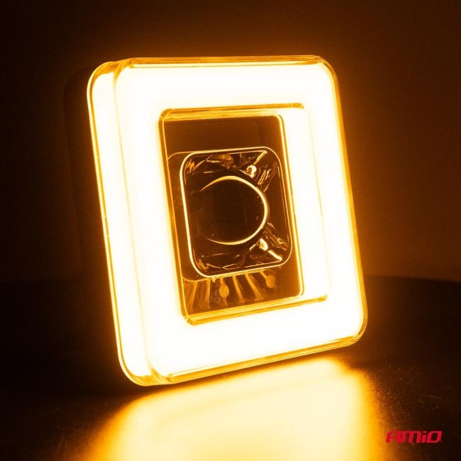 Proiector LED cu Angel Eye model AWL57, pozitie, semnalizare, faza lunga/scurta, pentru Off-Road, ATV, SSV, putere 45W, 8000lm, tensiune 9-36V, dimensiuni 114,5 x 114,5 x 51 mm [5]