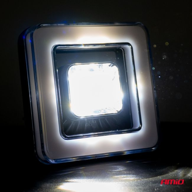 Proiector LED cu Angel Eye model AWL57, pozitie, semnalizare, faza lunga/scurta, pentru Off-Road, ATV, SSV, putere 45W, 8000lm, tensiune 9-36V, dimensiuni 114,5 x 114,5 x 51 mm [3]