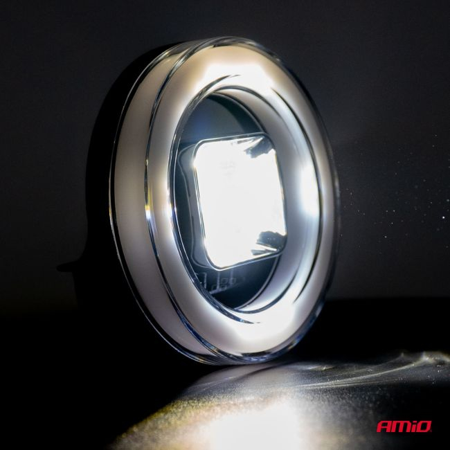 Proiector LED cu Angel Eye model AWL58, pozitie, semnalizare, faza lunga/scurta, pentru Off-Road, ATV, SSV, putere 45W, 8000lm, tensiune 9-36V, dimensiuni 114,5 x 114,5 x 52 mm [2]