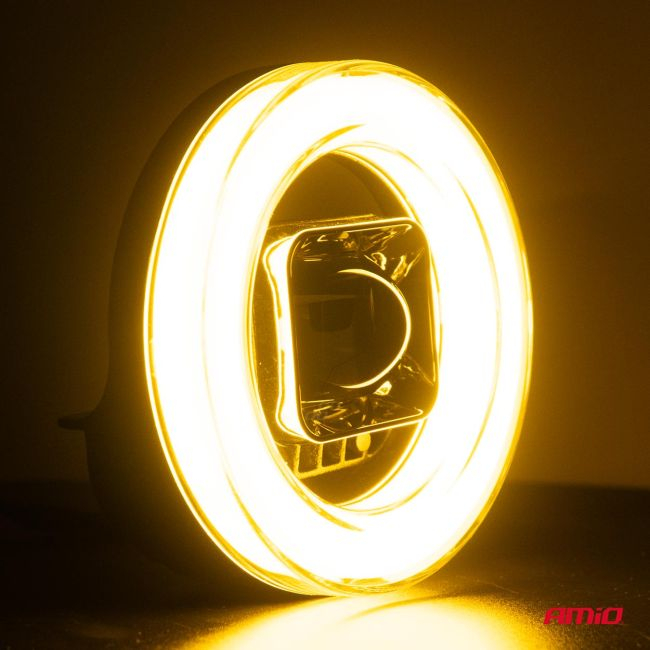 Proiector LED cu Angel Eye model AWL58, pozitie, semnalizare, faza lunga/scurta, pentru Off-Road, ATV, SSV, putere 45W, 8000lm, tensiune 9-36V, dimensiuni 114,5 x 114,5 x 52 mm [4]