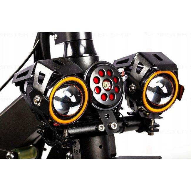 Proiector LED cu Lupa, Angel Eye ALB si Devil Eye RED, alimentare 12V, pentru Off-Road, ATV, SSV, UTV [5]