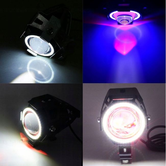 Proiector LED cu Lupa, Angel Eye ALB si Devil Eye RED, alimentare 12V, pentru Off-Road, ATV, SSV, UTV [11]