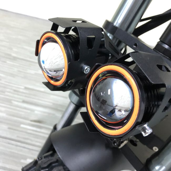 Proiector LED cu Lupa, Angel Eye ALB si Devil Eye RED, alimentare 12V, pentru Off-Road, ATV, SSV, UTV [10]