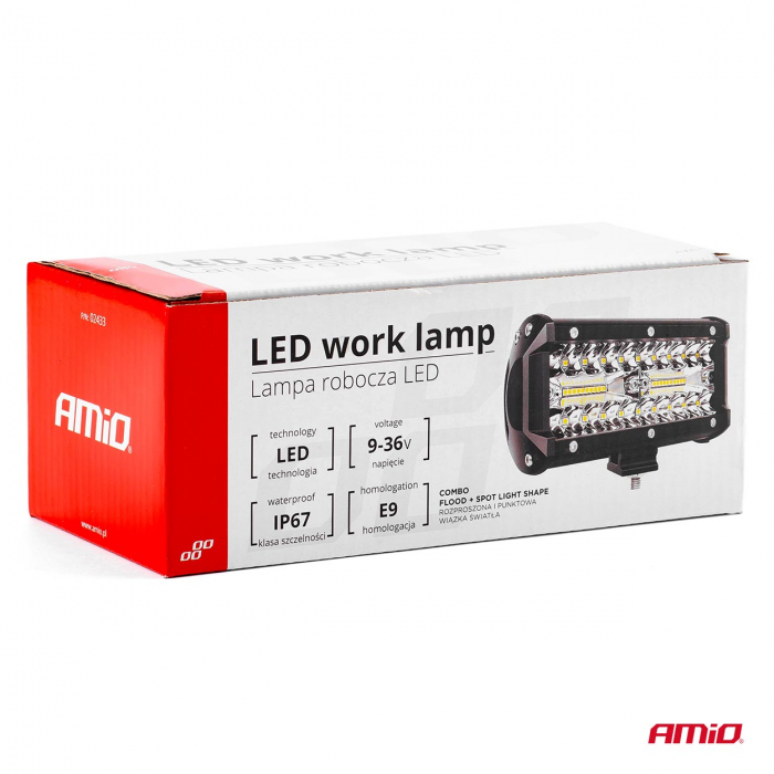 Proiector LED pentru Off-Road, ATV, SSV, cu doua fluxuri de lumina, culoare 6500K, 120W, tensiune 9 - 36V, dimensiuni 170 x 74 x 63 mm [5]
