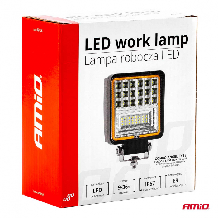 Proiector LED pentru Off-Road, ATV, SSV, cu functie de semnalizare, culoare 6500K, 3360 lm, tensiune 9 - 36V, dimensiuni 110 x 110 mm [3]