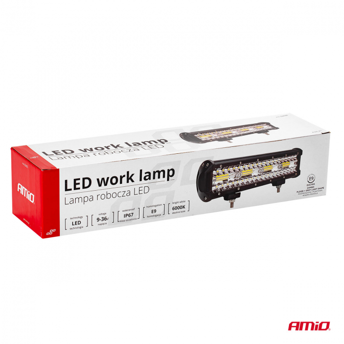 Proiector LED pentru Off-Road, ATV, SSV, culoare 6500K, 6400 lm, tensiune 9 - 36V, dimensiuni 300 x 74 mm [2]