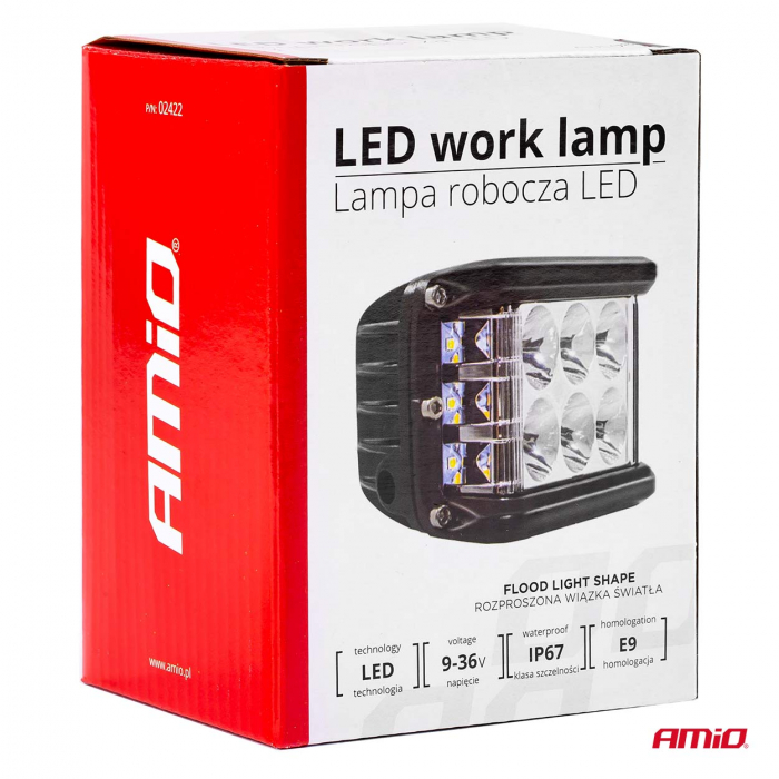 Proiector LED pentru Off-Road, ATV, SSV,  culoare 6500K, cu doua functii, tensiune 9 - 36V, dimensiune, 110 x 75 mm [5]