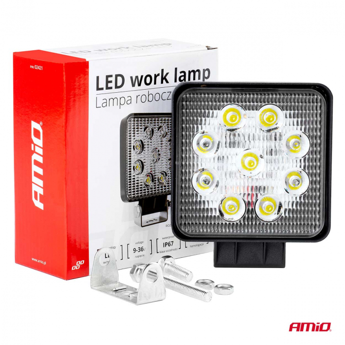 Proiector LED pentru Off-Road, ATV, SSV,  culoare 6500K, LED FLOOD,, tensiune 9 - 36V, dimensiune, 110 x 110 mm [5]