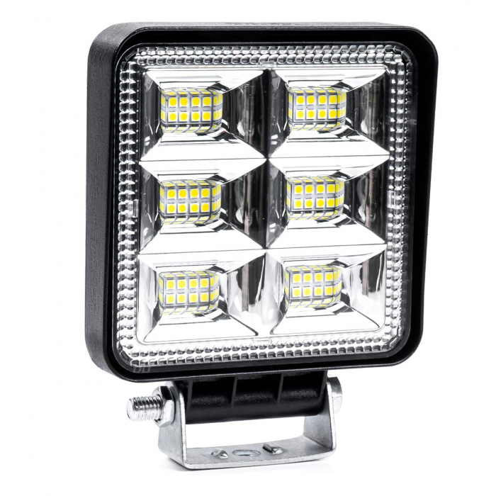 Proiector LED pentru Off-Road, ATV, SSV, putere 144W, culoare 6500K, tensiune 9-36V, dimensiuni 110 x 110 x 35 mm [1]