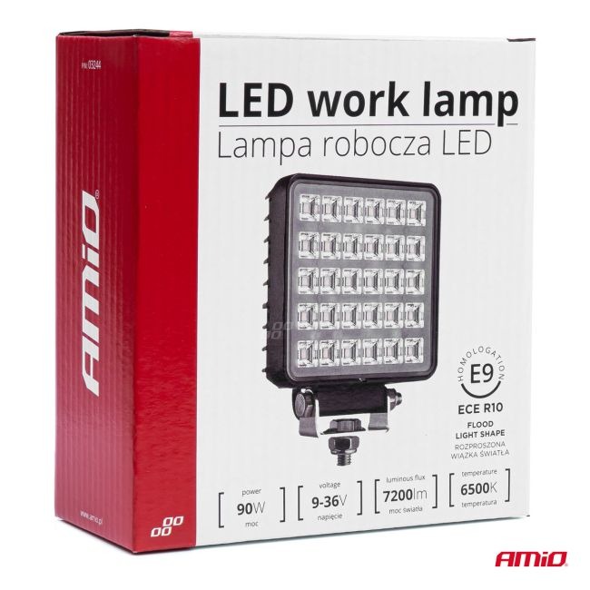 Proiector LED pentru Off-Road, ATV, SSV, putere 90W, culoare 6500K, tensiune 9-36V, dimensiuni 110 x 110 x 45 mm [3]