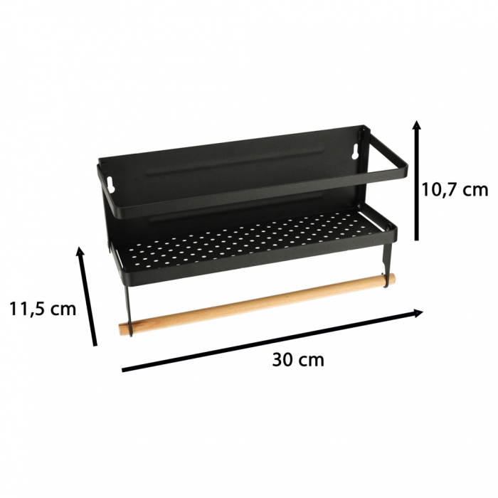 Raft magnetic de frigider 2in1, pentru condimente si prosop de bucatarie [3]