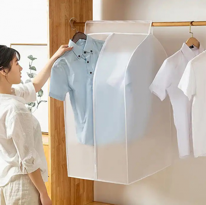 Organizator protectie haine, dimensiune 90 x 60 x 50 cm. culoare transparent, material textil [2]
