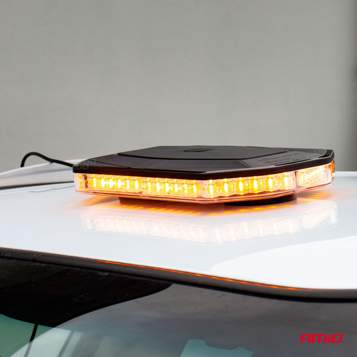 Rampa luminoasa girofar, culoare Orange, alimentare 12/24V, 48 LED-uri, protectie IP56, montaj cu magnet [3]