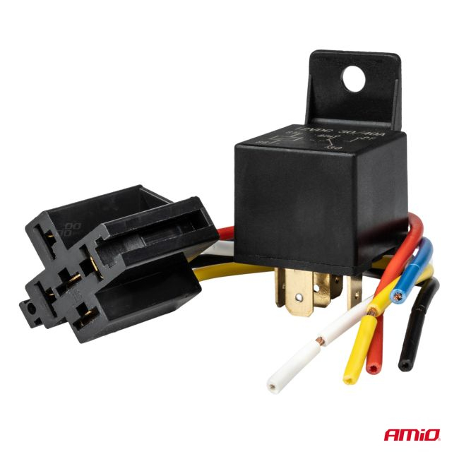 Releu auto cu 5 pini, 12V, 40A + Mufa releu cu cabluri [4]
