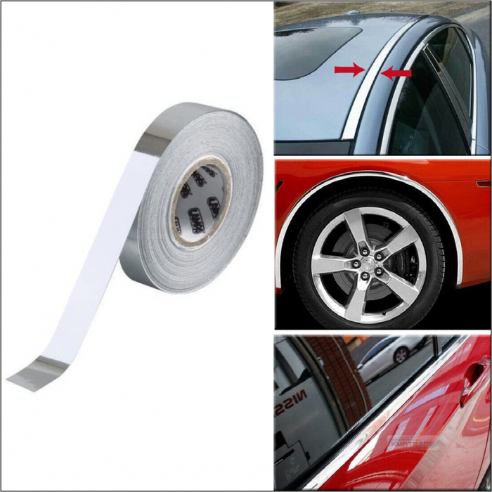 Rola folie crom pentru colantare bandouri sau ornamente auto 150 x 2cm [1]