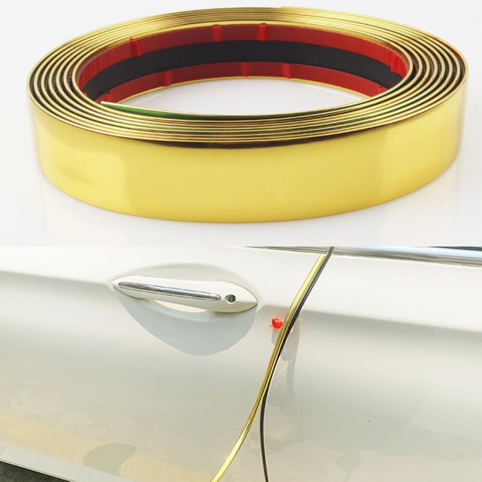 Rola Ornament autoadeziv, 12mm x 15m, culoare Crom GOLD [1]