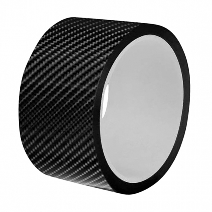 Rola ornament bandouri sau praguri autoadeziv din autocolant Carbon 5D, dimensiune 148 x 4 cm, culoare Neagra [3]