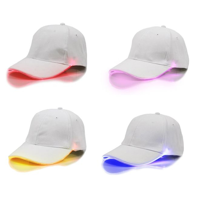 Sapca de tip baseball, cu cozoroc iluminat RGB, culoare Alba, marime universala, reglabila [2]