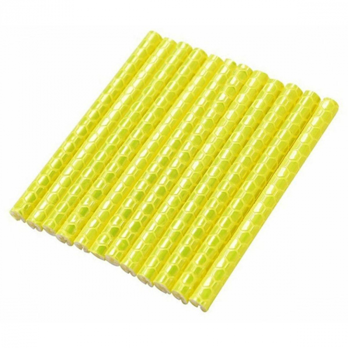 Set 12 ornamente din material reflectorizant pentru spite bicicleta, culoare galben [1]