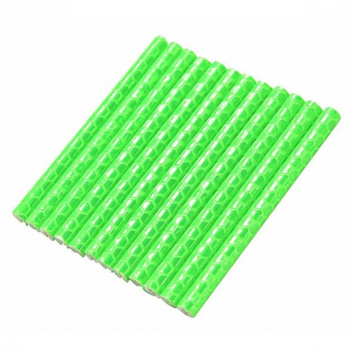 Set 12 ornamente din material reflectorizant pentru spite bicicleta, culoare verde [3]