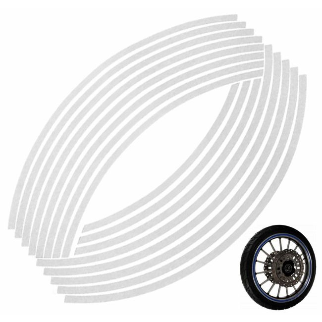 Set 16 ornamente Reflectorizante pentru jante auto, moto, culoare Argintiu [4]