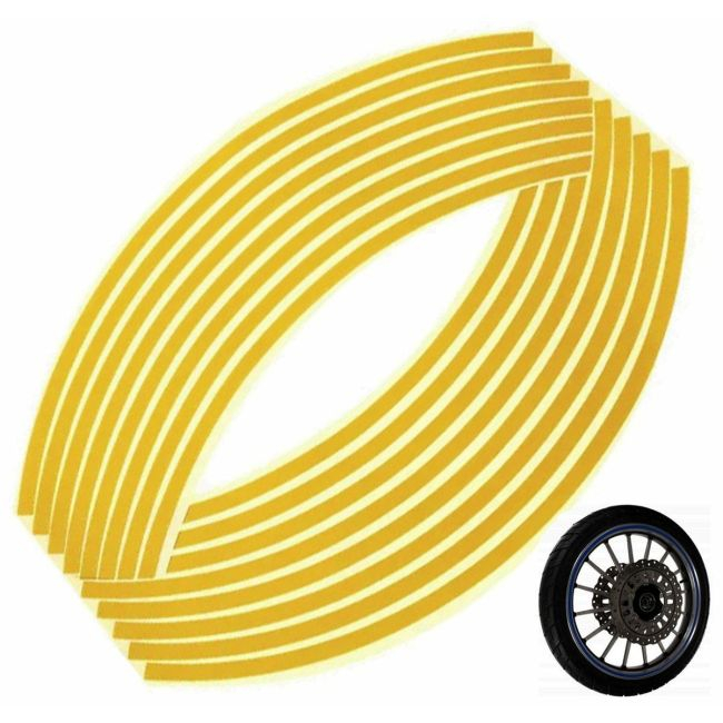 Set 16 ornamente Reflectorizante pentru jante auto, moto, culoare Galben [4]