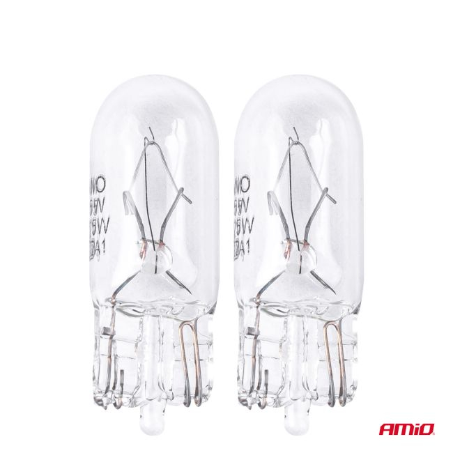Set 2 becuri cu halogen, soclu T10, W5W, W2.1x9.5d, alimentare 12V [3]