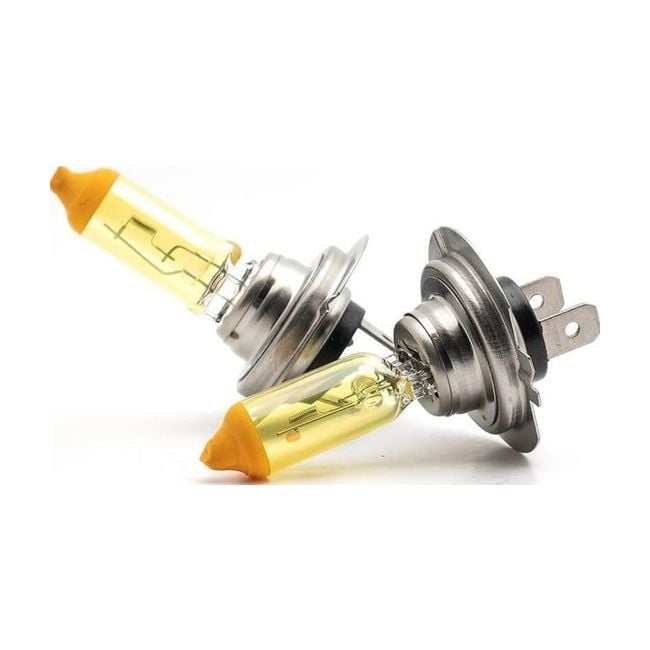 Set 2 becuri H7 pentru proiectoare de ceata, culoare galbena, 12V, 55W [2]