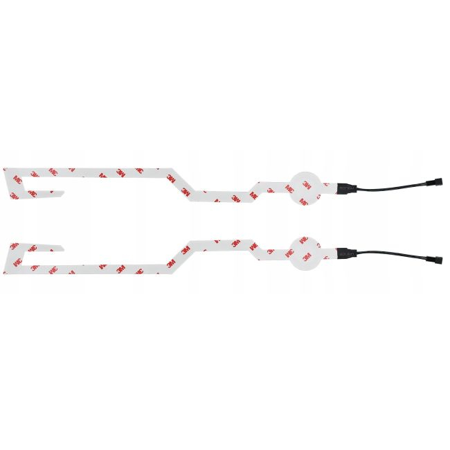 Set 2 benzi LED pentru iluminare casca moto, culoare alba, telecomanda cu fir, alimentare baterii [3]