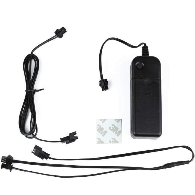 Set 2 benzi LED pentru iluminare casca moto, culoare alba, telecomanda cu fir, alimentare baterii [4]