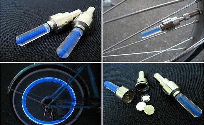 Set 2 Capace Valva cu LED Albastru, cu senzor de lumina si miscare [2]