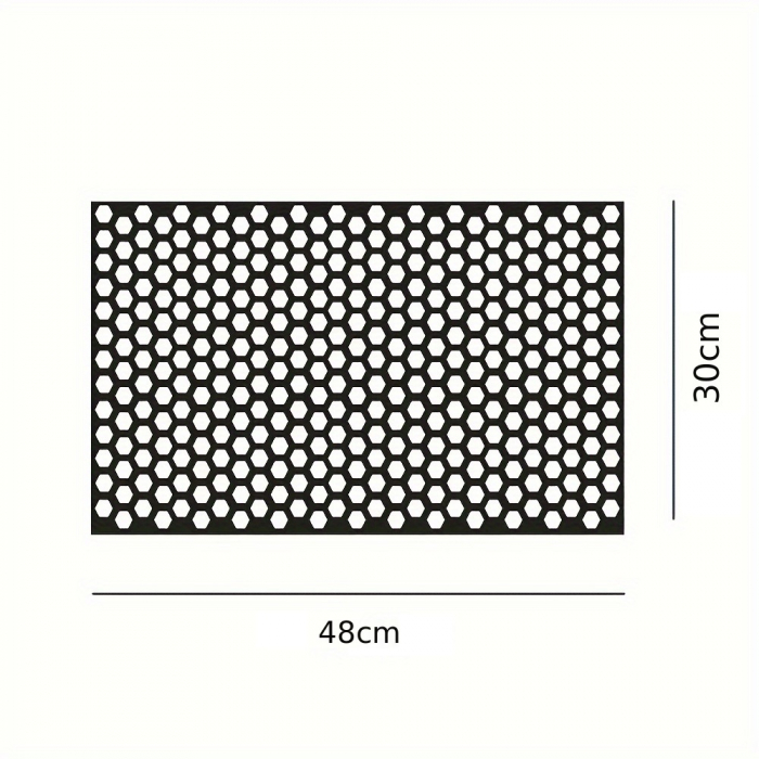 Set 2 folii autoadezive decupate pentru decorarea stopurilor auto, dimensiune 2 x 48 x 30cm, culoare Negru Mat, model HONEYCOMB [2]