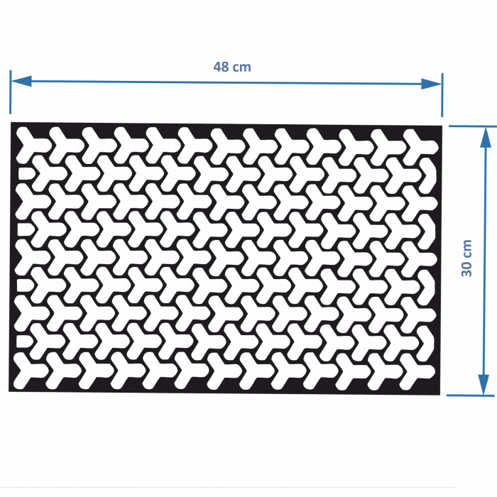 Set 2 folii autoadezive decupate pentru decorarea stopurilor auto, dimensiune 2 x 48 x 30cm, culoare Negru Mat, model HONEYCOMB TRIANGLE [2]