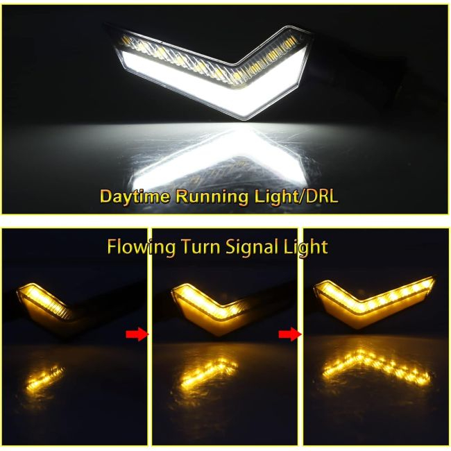 Set 2 lampi Semnalizare Moto, model BUMERANG, cu 2 functii, pozitie si semnalizare, tensiune 12V [5]