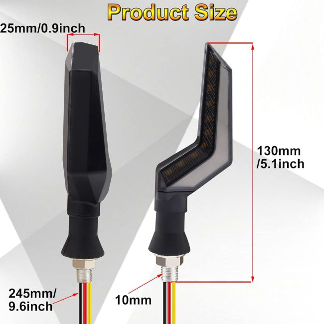 Set 2 lampi Semnalizare Moto, model BUMERANG, cu 2 functii, pozitie si semnalizare, tensiune 12V [3]