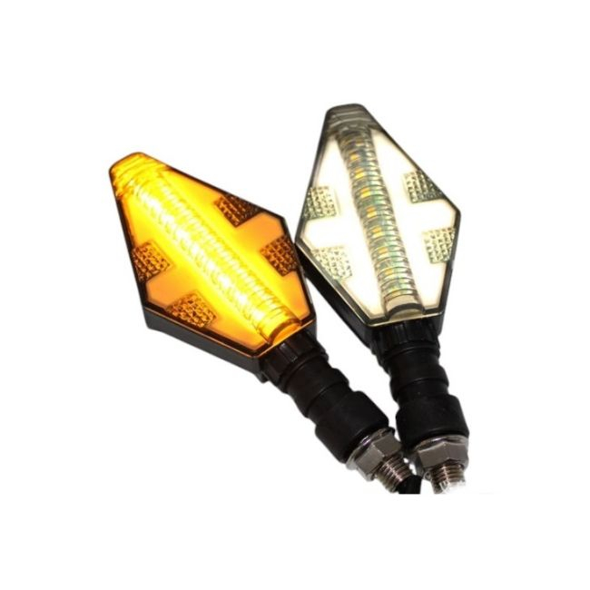 Set 2 lampi Semnalizare Moto, model CROSS, cu 2 functii, pozitie si semnalizare, tensiune 12V [1]