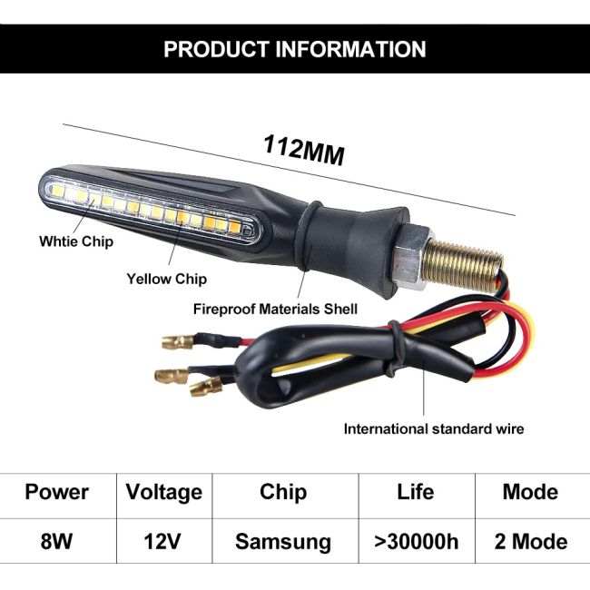 Set 2 lampi Semnalizare Moto SECVENTIALA, cu 2 functii, pozitie si semnalizare, AVX-ZD59B [6]