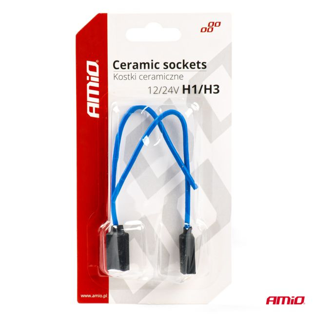 Set 2 mufe ceramice drepte, soclu H1, H3, rezistente termic [2]