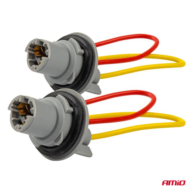 Set 2 socluri bec T15, W16W, W5W, cu garnitura din cauciuc [3]