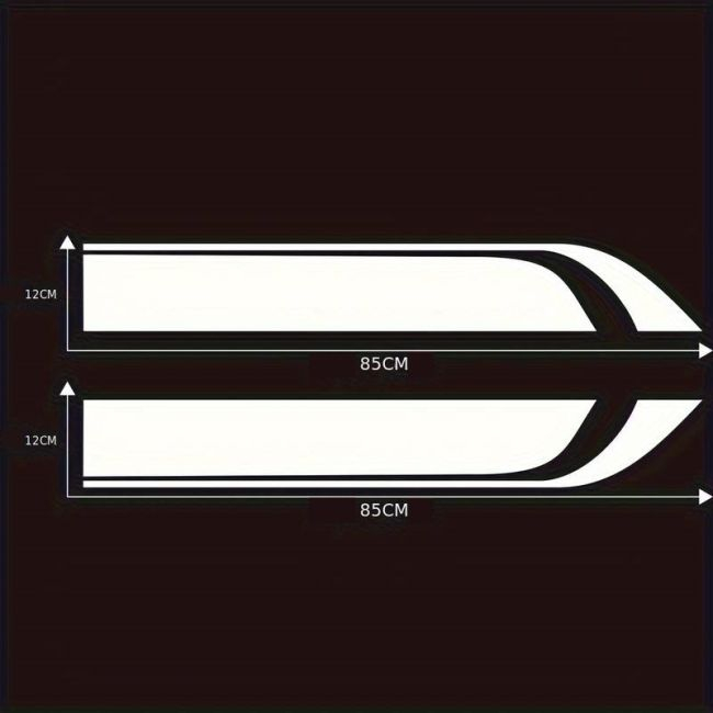 Set 2 stickere autoadezive Tuning, model "Hood Stripes V1", dimensiune 85 x 12 cm, culoare Alba [2]