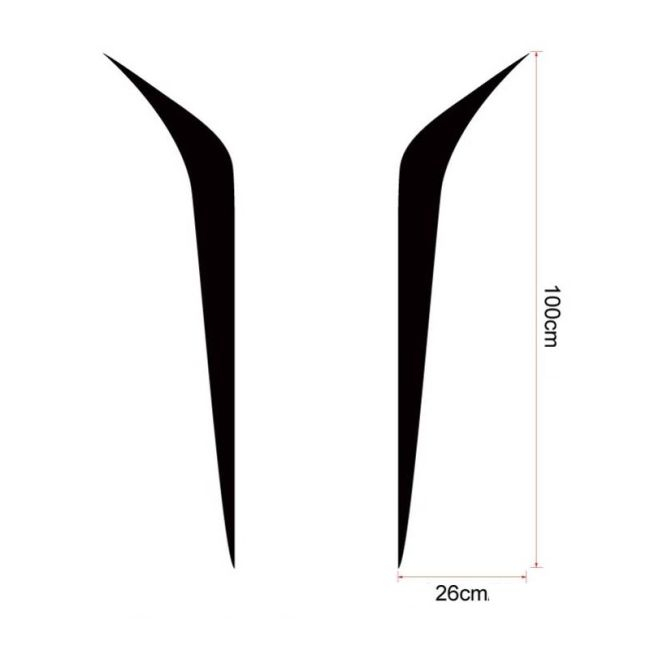 Set 2 stickere autoadezive Tuning, model "Hood Stripes V2", dimensiune 100 x 26 cm, culoare Alba [2]
