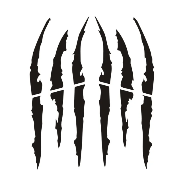 Set 2 stickere autoadezive Tuning, model "Monster Scratches", dimensiune 37 x 9 cm, culoare Negru [2]