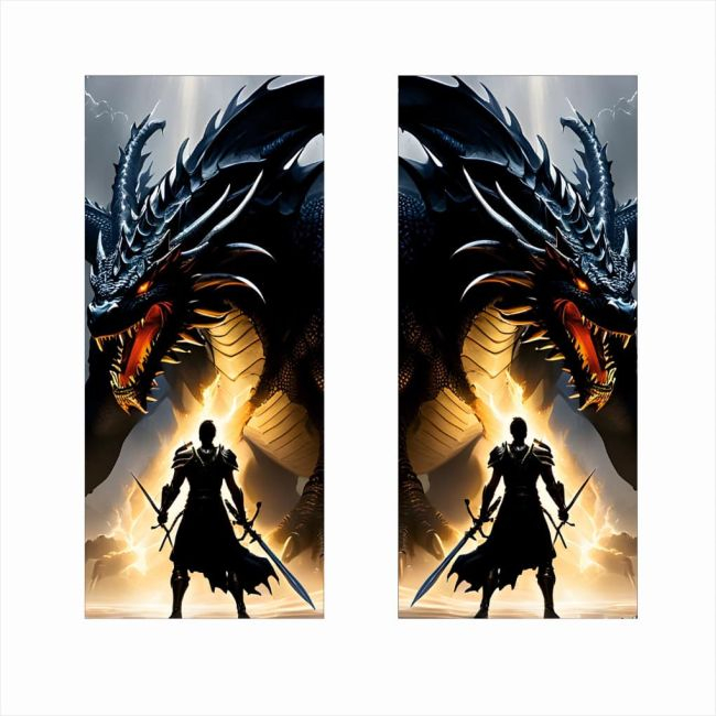 Set 2 stickere decorative pentru stalpii usilor, print autoadeziv de inalta rezolutie, dimensine 2 buc x 50 x 22 cm , cod: AVX-SSU-01 [3]