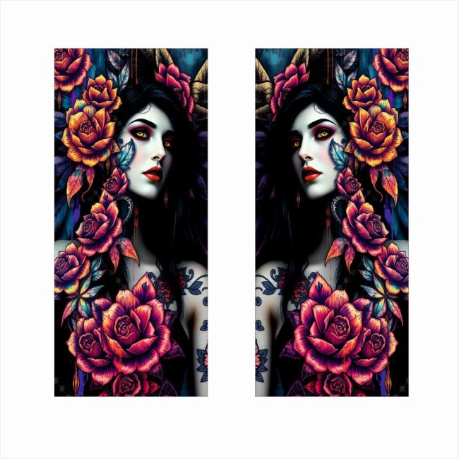 Set 2 stickere decorative pentru stalpii usilor, print autoadeziv de inalta rezolutie, dimensine 2 buc x 50 x 22 cm , cod: AVX-SSU-21 [2]