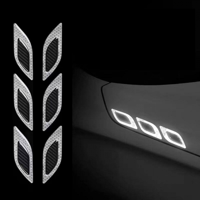 Set 2 stickere reflectorizante DIAMOND cu insertie Carbon 5D, culoare Argintie [2]