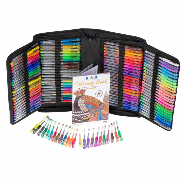 Set 242 piese, Pixuri cu gel multicolor + Rezerve + Carte de colorat + Penar [3]