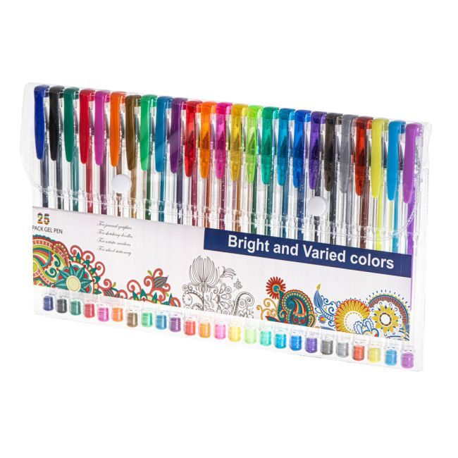 Set 25 piese, Pixuri cu gel multicolor cu sclipici (glitter) [8]