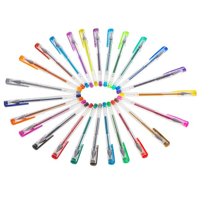 Set 25 piese, Pixuri cu gel multicolor cu sclipici (glitter) [5]
