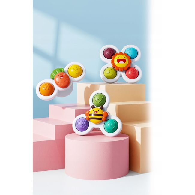 Set 3 jucarii interactive, model "POP UP SENSORY FIDGET SPINNER" pentru copii sau bebelusi [5]