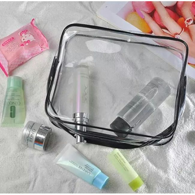Set 3 organizatoare de cosmetice, transparente, ideale pentru calatorii [3]